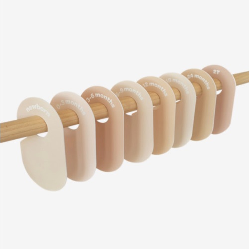 3 Sprouts Baby Closet Dividers Set of 8 - Toddler Clothes Organizer Hanger, Double-Sided Size Labels - Nursery Organization for Newborn Clothing, Infant, Boy & Girl - Neutral