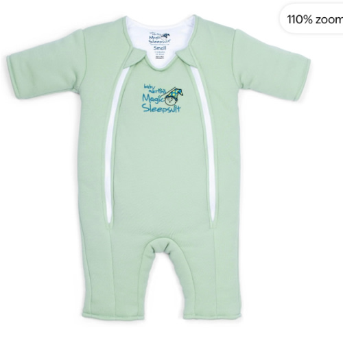Sage Green Baby Merlin’s Magic Sleepsuit – 100% Cotton Sleep Solution
