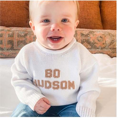Classic Ribbed Name Pullover – Personalized Baby Name sweater