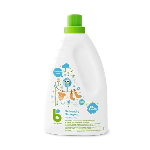 Babyganics Fragrance-Free Baby Laundry Detergent, Simple Ingredients for Gentle Care, Formulated for Delicate Fabrics & Skin, Dye Free, 1.77 Liter, Packaging May Vary