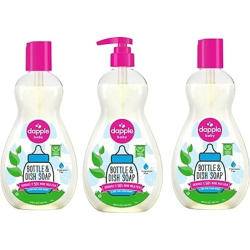 Dapple Baby Fragrance Free Bottle & Dish Soap - (3 Pack) 16.9 fl oz