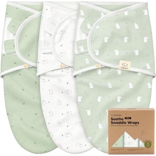 3-Pack Organic Swaddles for Newborns, Baby Swaddles 0-3 Months (Bunnies)