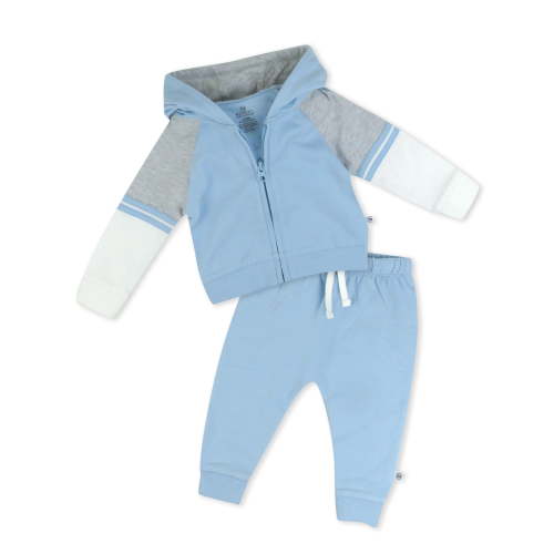 Honest Baby Clothing Organic Cotton Boy or Girl 2 Piece Zip Front Hoodie and Sweatpant Set, Newborn to 24 Months