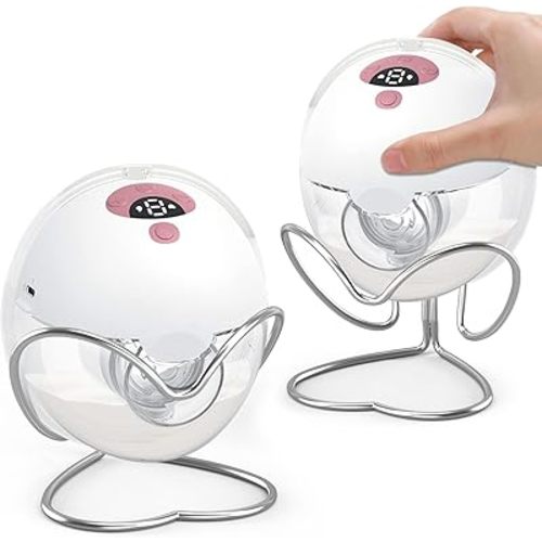 Breast Pump Stand Holder Compatible with All Momcozy Wearable Breastpump, 304 Stainless Steel Cute Stand Desk Accessories, Momcozy M5 Pump Parts Portable Universal Desk Holders, Silver