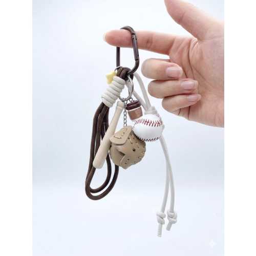 Baseball Bag Charm | Handmade Rope Keychain | Sporty Aesthetic Purse Accessory | Unique Gift for Baseball Lovers