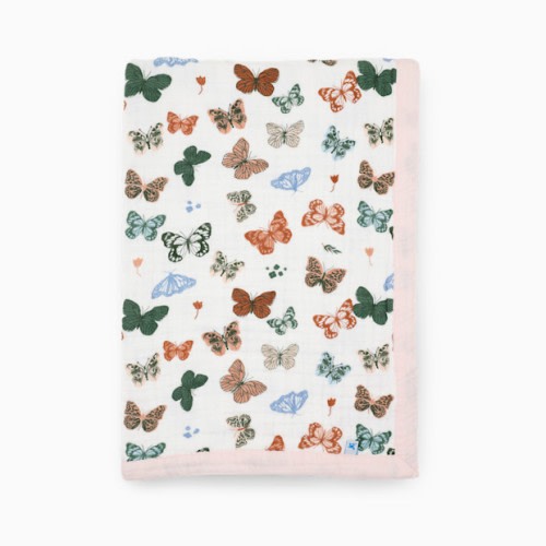 Cotton Muslin Baby Receiving Quilt - Butterflies