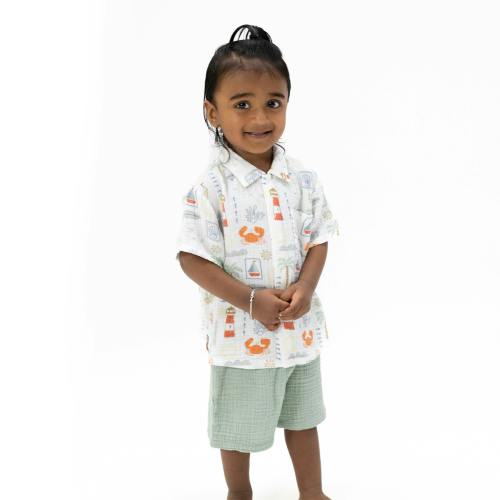 Club Mediterranean - Polo Button Up with Casual Short