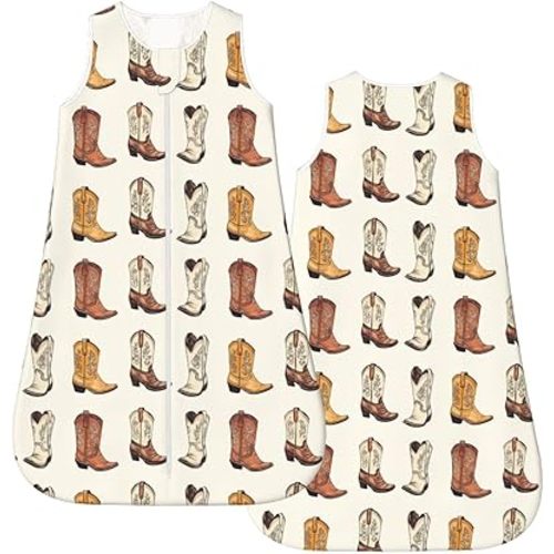 Vintage Cowboy Boots Baby Wearable Blanket Infant Boys Girls Sleeping Bag for Newborn Unisex Baby Stuff Sleep Sack Suit S(0-6month)