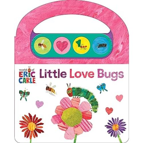 World of Eric Carle, Little Love Bugs Carry Along Handle Sound Book - Perfect Gift for Valentine’s Day - PI Kids