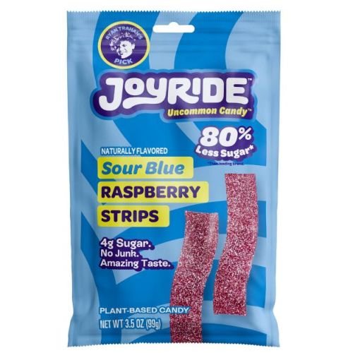 JOYRIDE Candy Sour Blue Raspberry Gummy Strips - 3.5oz