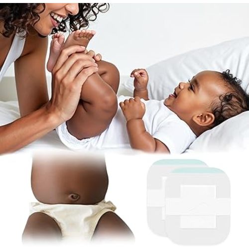 Baby Waterproof Umbilical Cord Sticker (10Pieces), Navel Patch for Infants with Protruding Navels, Soft Cotton Belly Button Support for Baby Care Health Colic Gas Relief