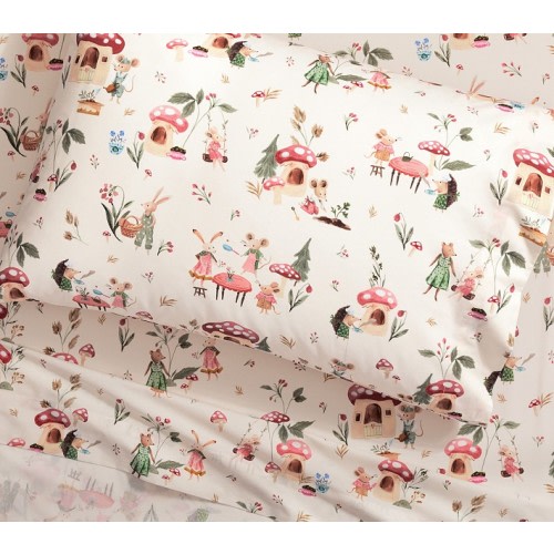 Mice & Friends Organic Cotton Sheet Set, Twin