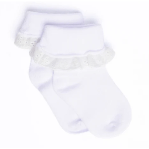 Eyelet Ruffle Ankle Sock (2 Colors) – Stitchy Fish