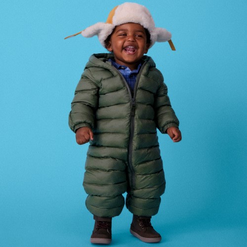 Baby Boys' Hooded Bear Snowsuit