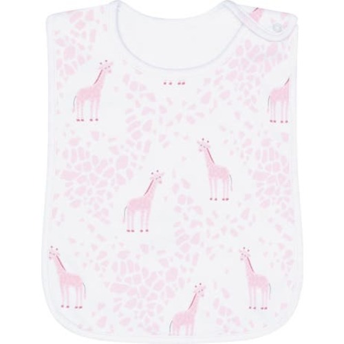 Pink Giraffe Print Feeding Bib - Baby