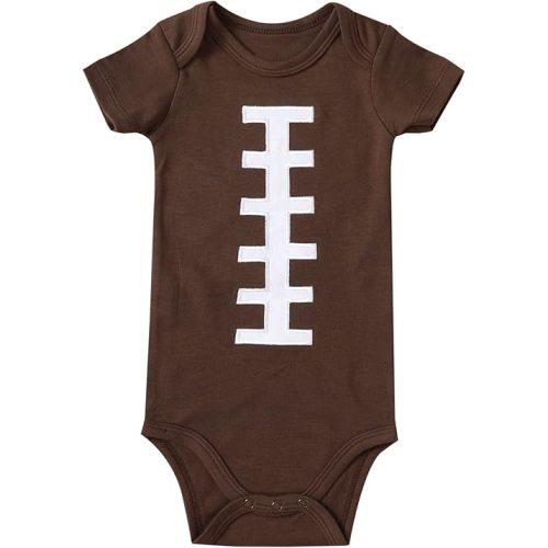 Chichoo Newborn Baby Football Baseball Soccer Sport Themed Jersey Outfit Infant Bodysuit Interlock 195 Gsm 0-24 Months