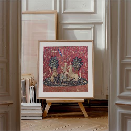 The lady and the unicorn print, My only desire, the Unicorn Tapestries, Ship from UK/US/Europe/Australia, framed or unframed