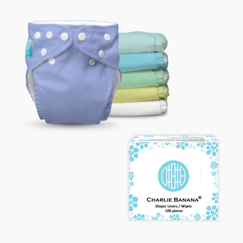 Charlie Banana Reusable Cloth Diaper Starter Bundle - Unisex Pastel