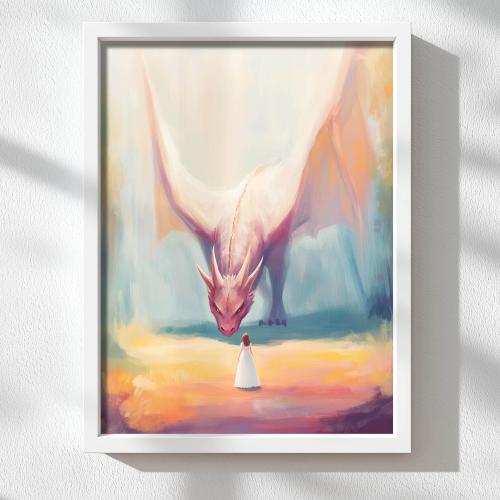 Dragon Print: Princess Girls Room Wall Art (Digital Download)