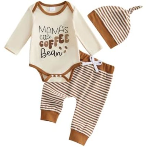 Newborn Boy Clothes Little Bean Baby Outfit Fall Romper Pants Set