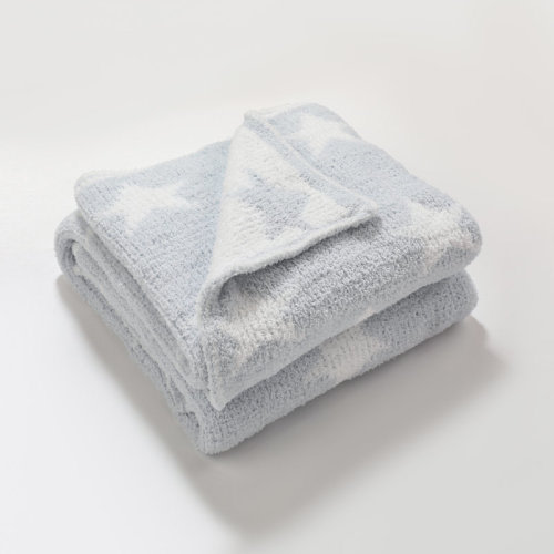Ebern Designs Blue Stars Chenille Baby Blanket | Wayfair
