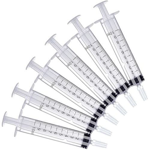 10ml Syringe for Liquid, 10cc Syringes Without Needle, Individually Wrapped, Pack of 12
