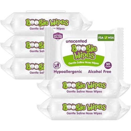 Boogie Wipes Gentle Saline Nose Wipes - 180 Count