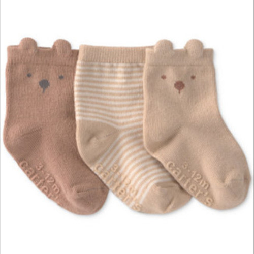 Carter'sBaby Boys' and Girls' Bear Socks, 3-Pack