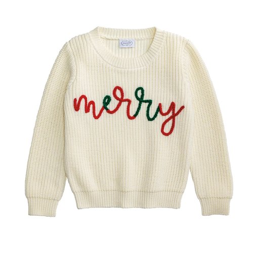 Mud Pie Baby/Little Boys Long-Sleeve Merry Yarn-Knit Sweater