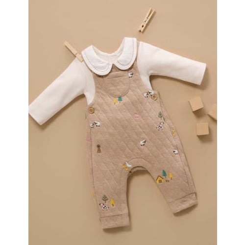 Quilted Overall and Bodysuit Set, 6-12M