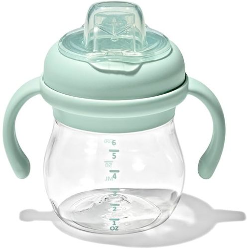 OXO Tot Transitions Soft Spout Sippy Cup with Removable Handles, 6 oz, Opal