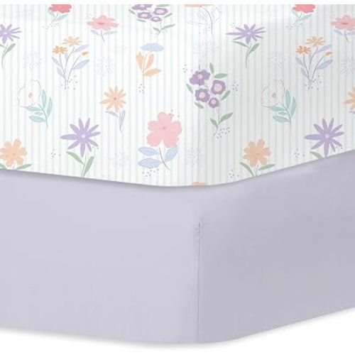 Little Grape Land Crib Sheets 2 Pack, Fitted Crib Sheets 52"x28"x8"