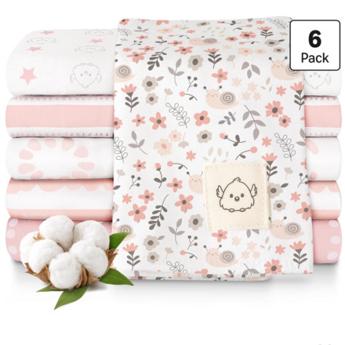 Amazon.com: Organic Burp Cloths Baby Boy Girl, 6pk Large Burping Cloths (Sweet Charm) | 100% Cotton Burp Clothes for Babies, Newborns Spit Up Rags, Super Soft, Absorbent Towels, Gender Neutral, Machine Washable