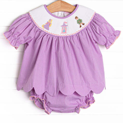 Tangled Tower Smocked Diaper Set, Purple – Stitchy Fish