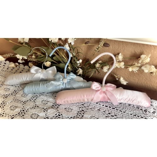 Baby Satin Padded Hangers, Nursery Closet Hanger, Baby Shower Gift, Baptism Hanger, Christening Hanger, Pet
