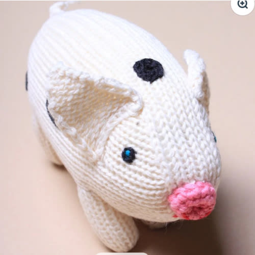 Shop Organic Pig Rattle Baby Toy | Estella