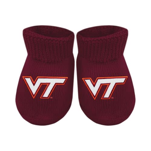 Creative Knitwear College Baby Bootie Sock - Team Logo, Multiple Colors, for Boys & Girls (Newborn - 6 Months)