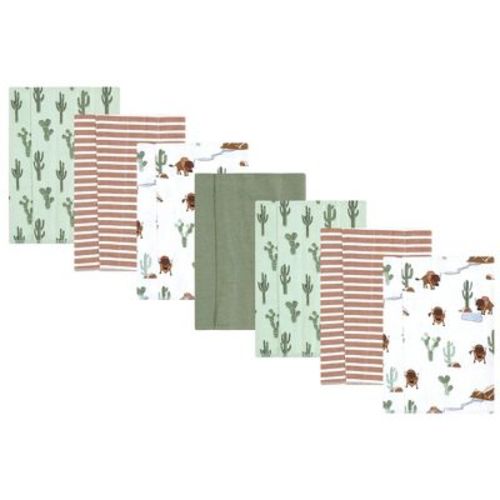 Hudson Baby Boys Cotton Flannel Burp Cloths 7-Pack, Wilderness, One Size