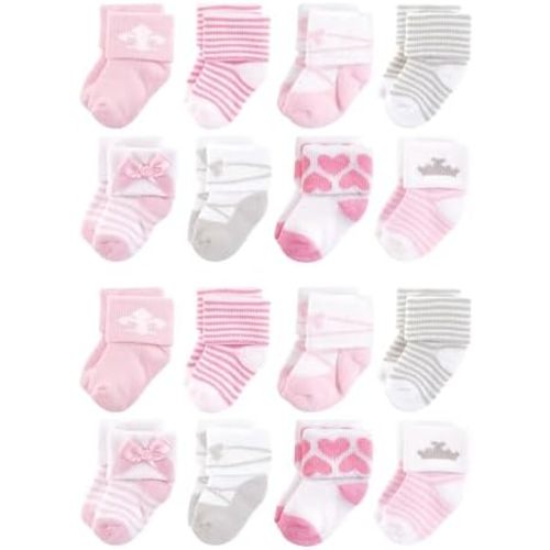 Hudson Baby Unisex Cotton Rich Baby Terry Socks 16-Pack