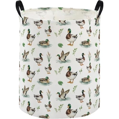 Kids Laundry Basket Mallard duck Hamper for Nursery Boys Hamper Cute Kids Storage Bin Organizer Room Decor for Home(Mallard duck)