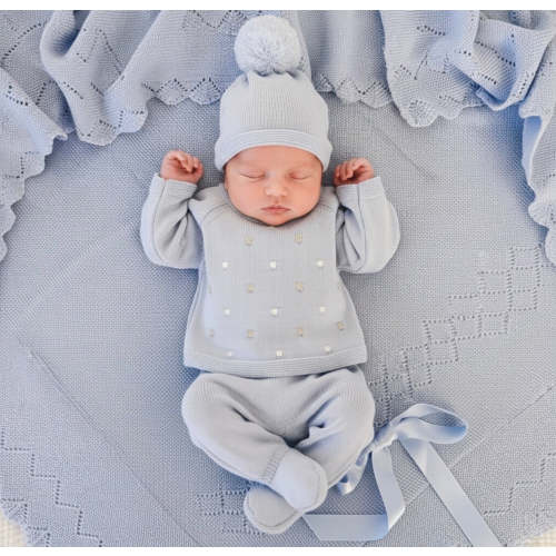 Blue Dot Knit Set – Ella Marina Baby