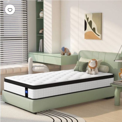 12 Inch Twin Mattress, LEGAHOME Hybrid Mattress in a Box, Cooling Gel Memory Foam Mattress, Twin Size Individual Pocket Spring Knitted Cover Mattress, Medium Firm, White