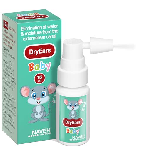 NAVEH PHARMA® Dry Ears Baby | Swimmers Ear Drops Spray | Ear Drying Drops for Little Swimmers | Remove Water Trapped in Ears in Seconds | Prevent Pain, Infection, Aches & Hearing Loss (0.5 Fl Oz)