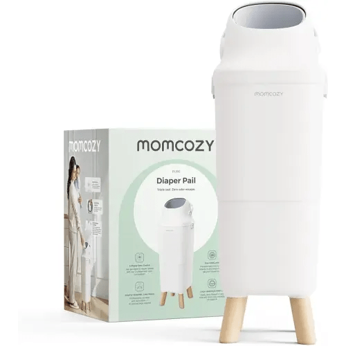 Momcozy Diaper Pail with Patented Triple-Seal Odor Control, Wide Opening, Ergonomic Height, Large Capacity with Viewing Window, Childproof Lock, Fits Standard Trash Bags