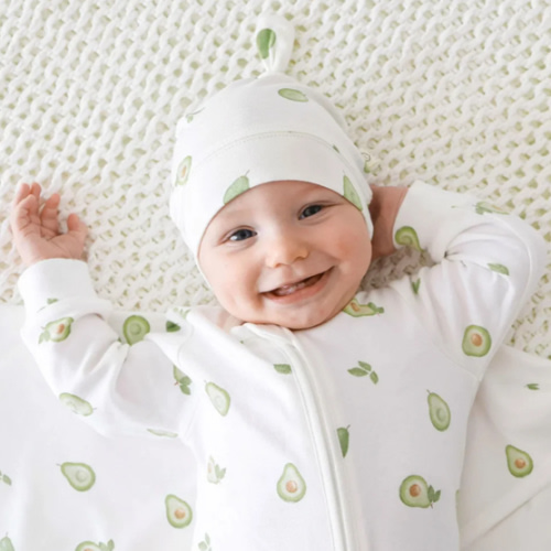 Soft Organic Cotton Beanie - Avocados Print