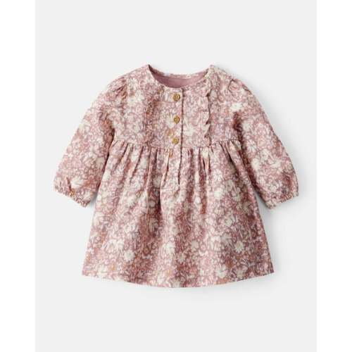 Baby Girl Floral Cotton Long-Sleeve Dress - Pink - OshKosh | Carter's