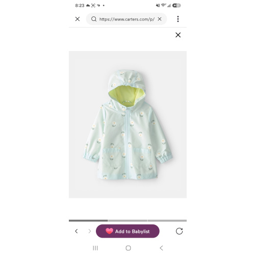 Baby Girl Floral Raincoat - Blue | Carter's