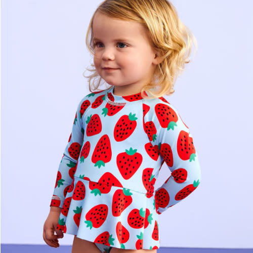 Baby One-Piece Skirted Rashguard Swimsuit