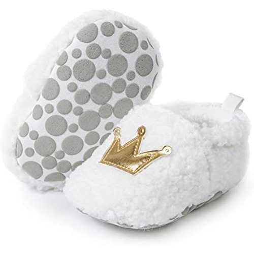 Meckior Save Beautiful Cute Cartoon Infant Unisex Baby Warm Cotton Anti-Slip Soft Sole First Walkers Shoes