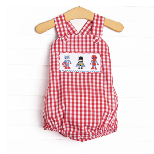 Save the Day Supers Smocked Bubble, Red – Stitchy Fish